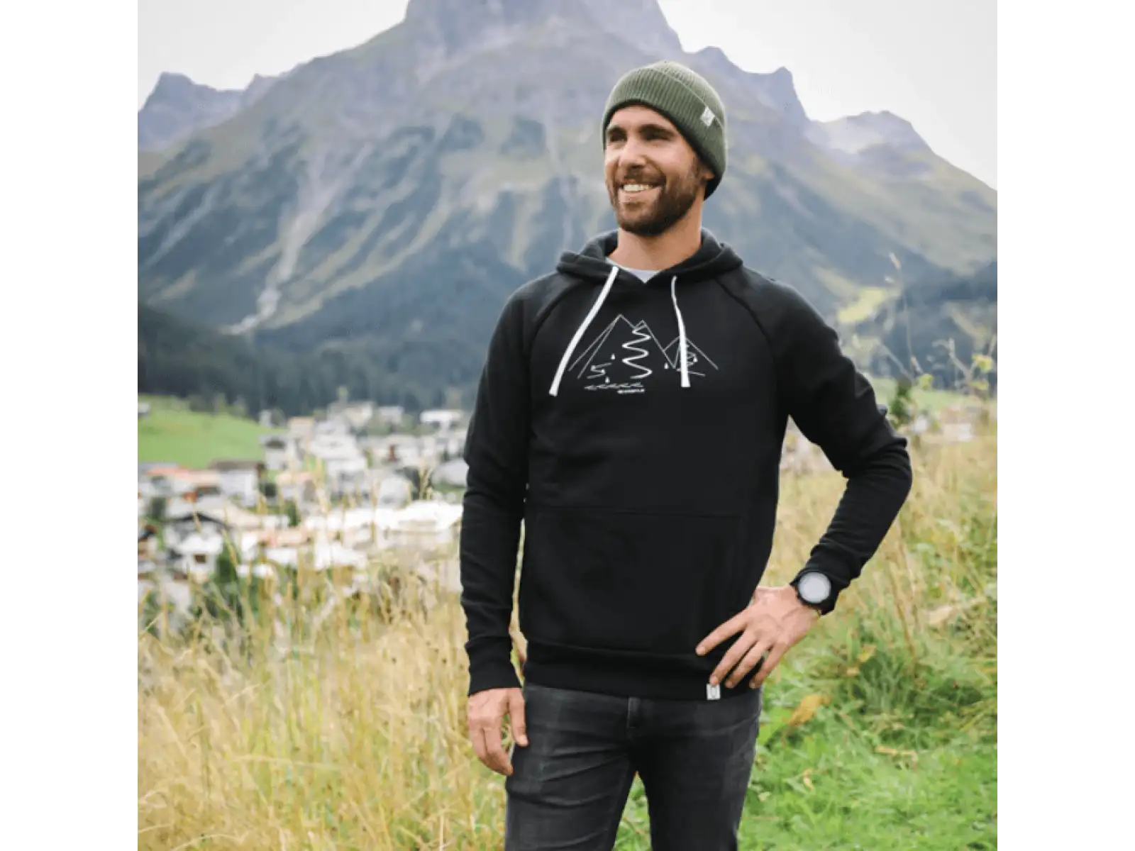 Kästle Kapuzenpullover Mountain Men Herrenhoodie Schwarz