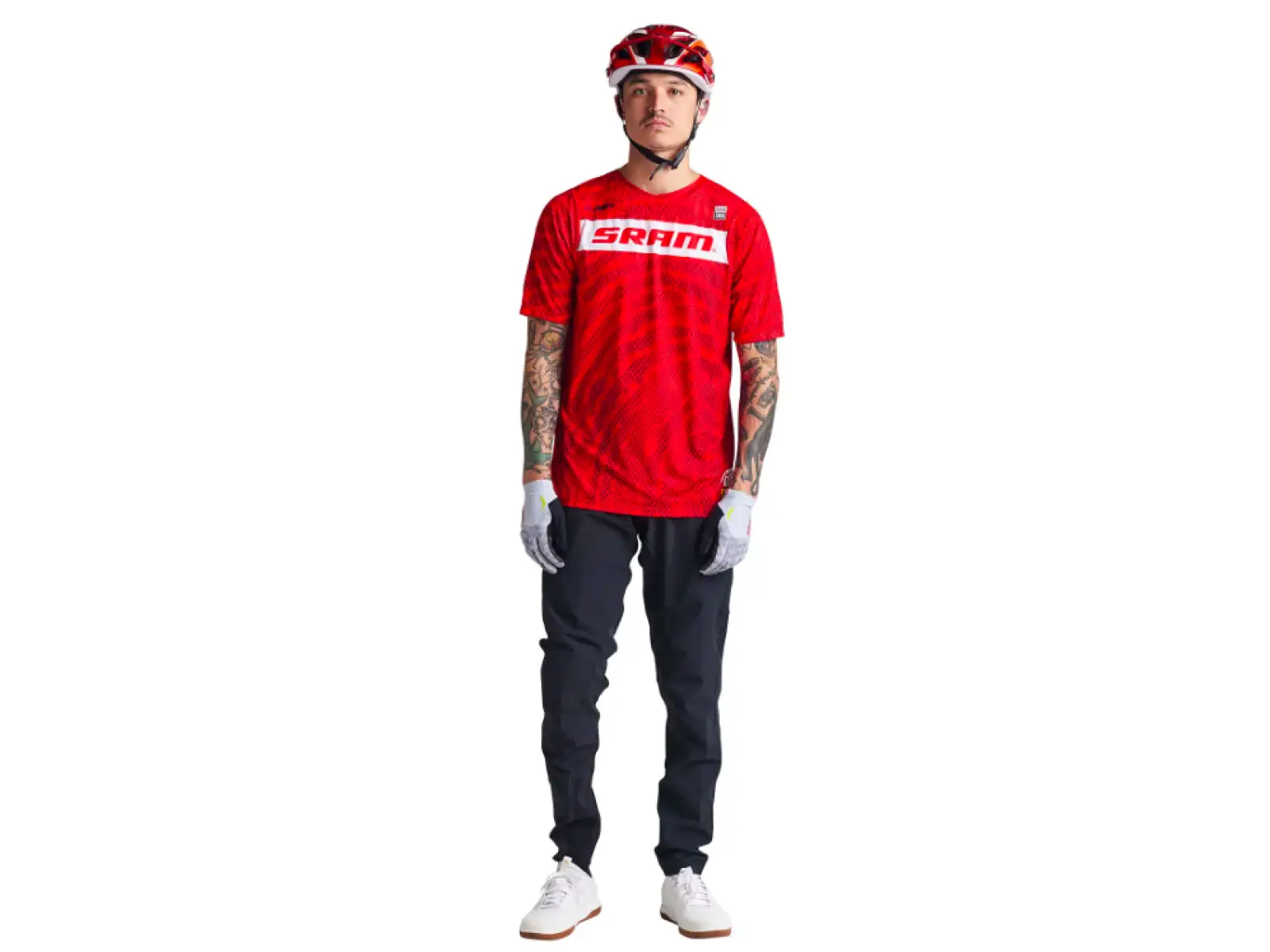 Troy Lee Designs Skyline Air SRAM Herren-Trikot Kurtzarm Fiery Red