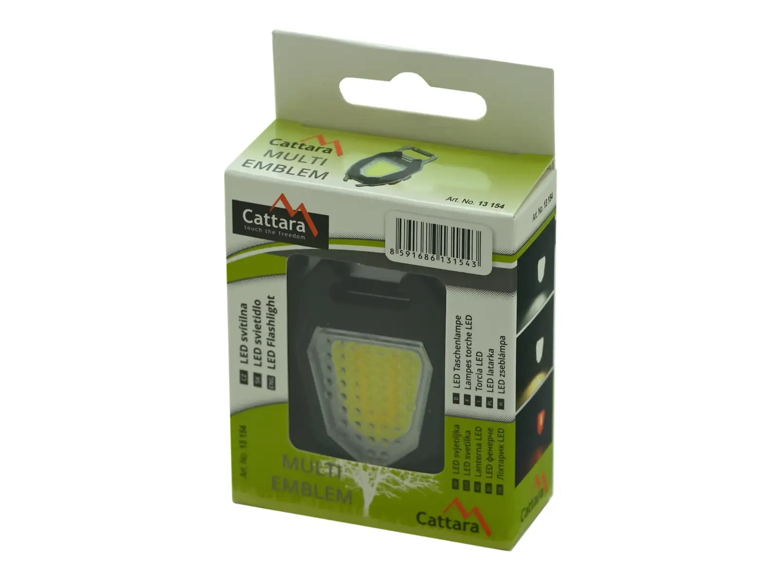 Cattara Taschenlampe COB 560 lm mit Multi-Emblem und Feuerzeug