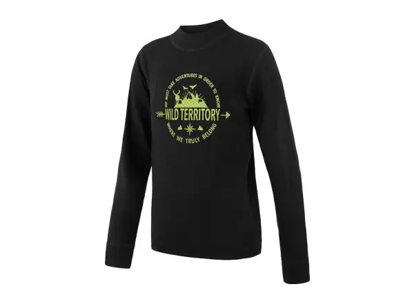 Sensor Merino DF Territory Kinder Langarmshirt schwarz