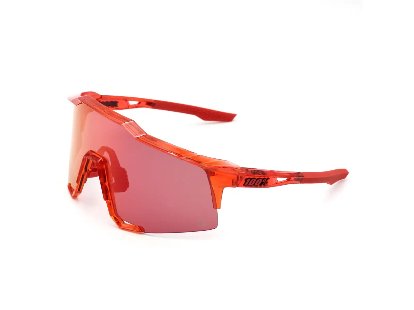 100% Speedcraft Brille Gloss Translucent Red/Hiper Red Mirror LTD Sagan