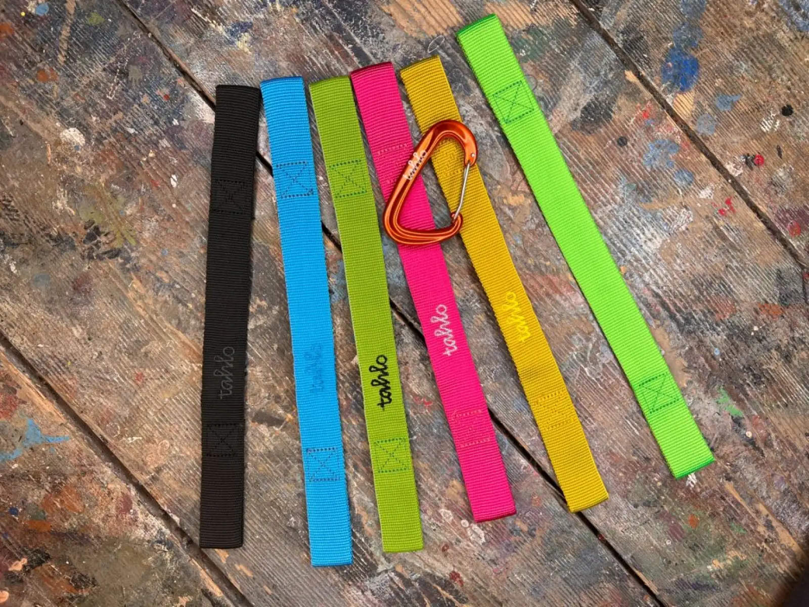 Zugseil Premium Umhängeband mit Karabiner gelb