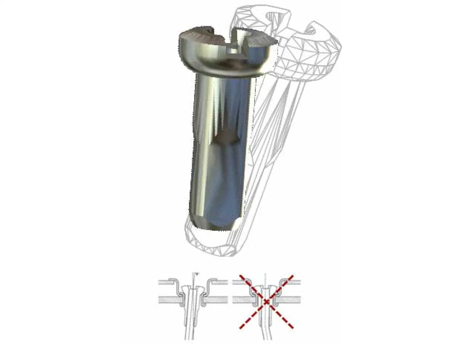 Sapim Polyax Messingnippel 12mm Silber