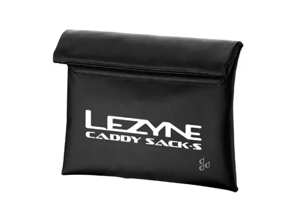 Lezyne Caddy Sack Mit der kleinen Tasche für Kleinigkeiten in Schwarz.