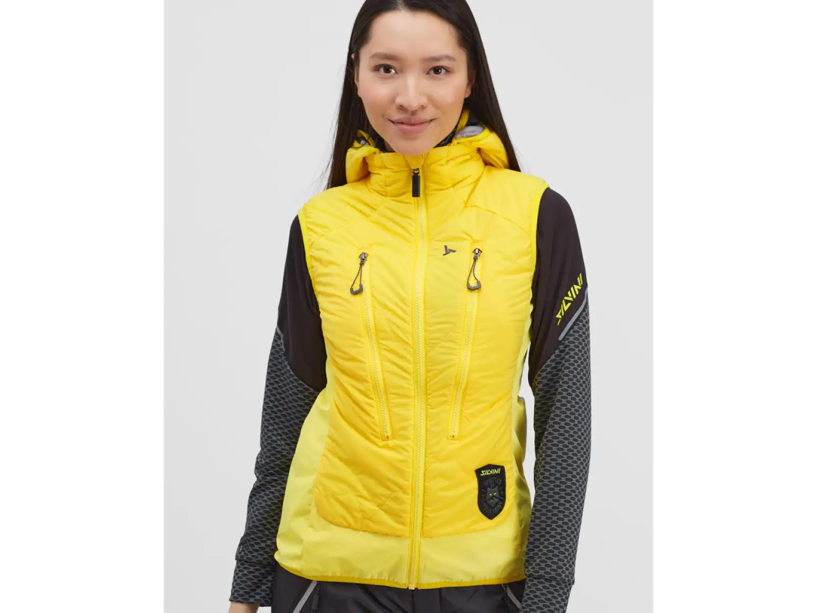 Silvini Polara Damen-Skitourenweste Neon/Charcoal.