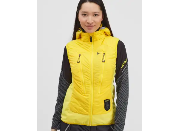 Silvini Polara Damen-Skitourenweste Neon/Charcoal.