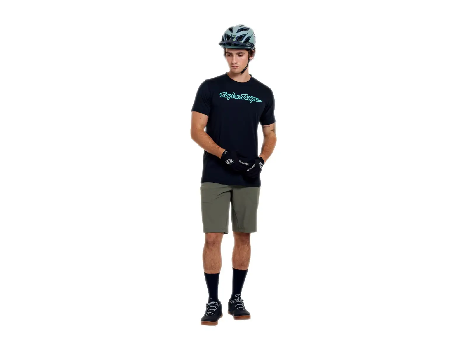 Troy Lee Designs Skyline Ride Herrentrikot Signature Black/Real Teal
