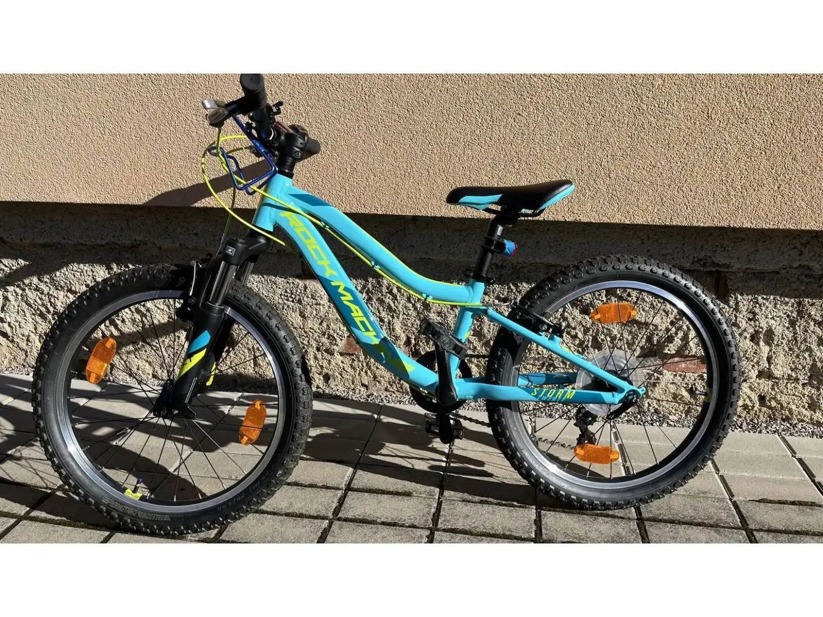 Rock Machine Storm 20 VB Kinderfahrrad Gloss Neon Cyan/Yellow/Petrol