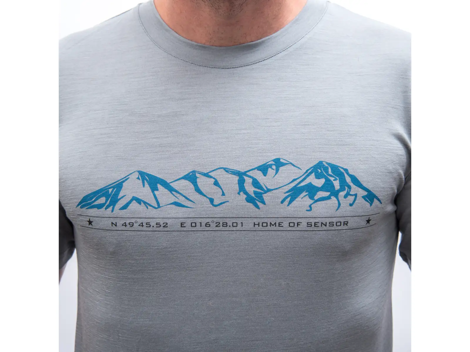 Sensor Merino Active Mountains Herren T-Shirt Kurzarm grau