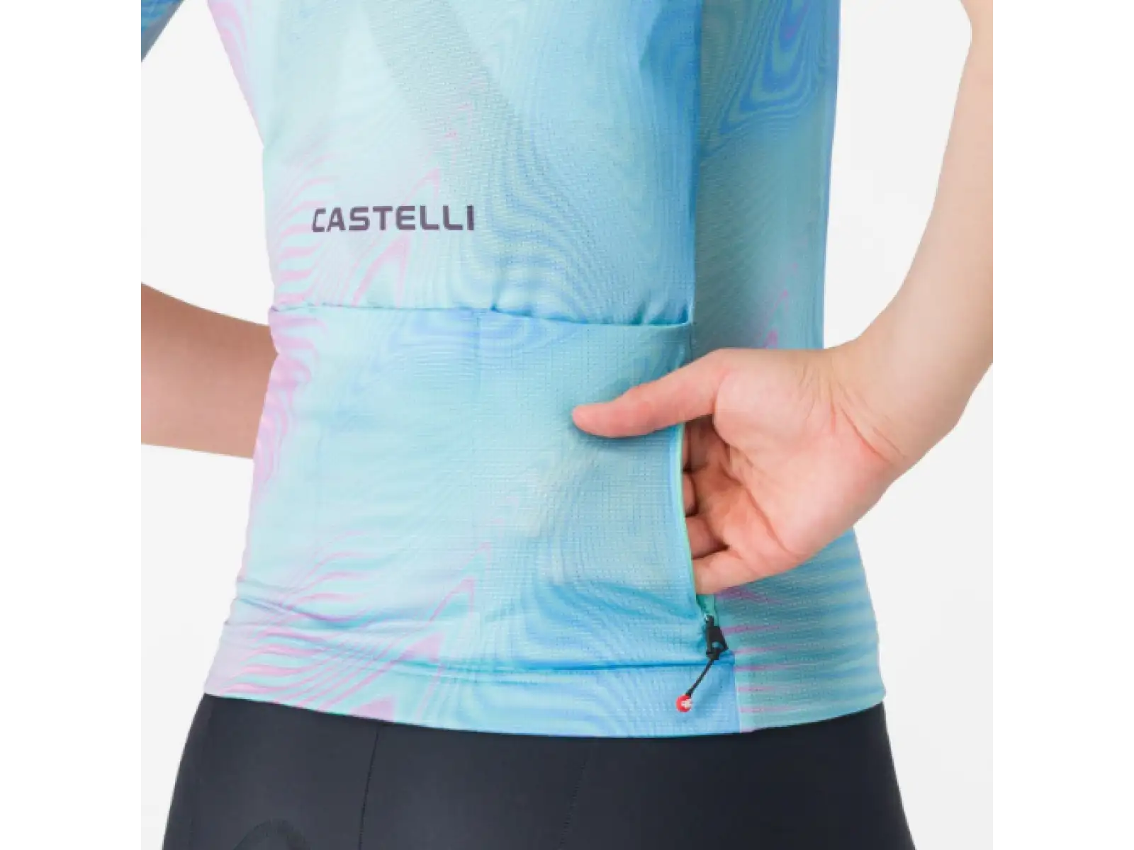 Castelli Cosmic Vortex Damen-Trikot Kurzarm Multicolor Pink Green