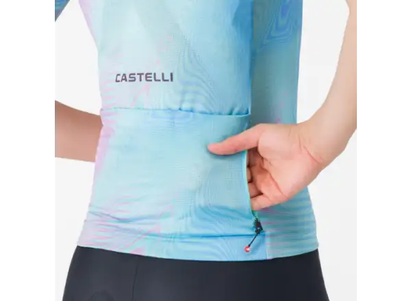 Castelli Cosmic Vortex Damen-Trikot Kurzarm Multicolor Pink Green