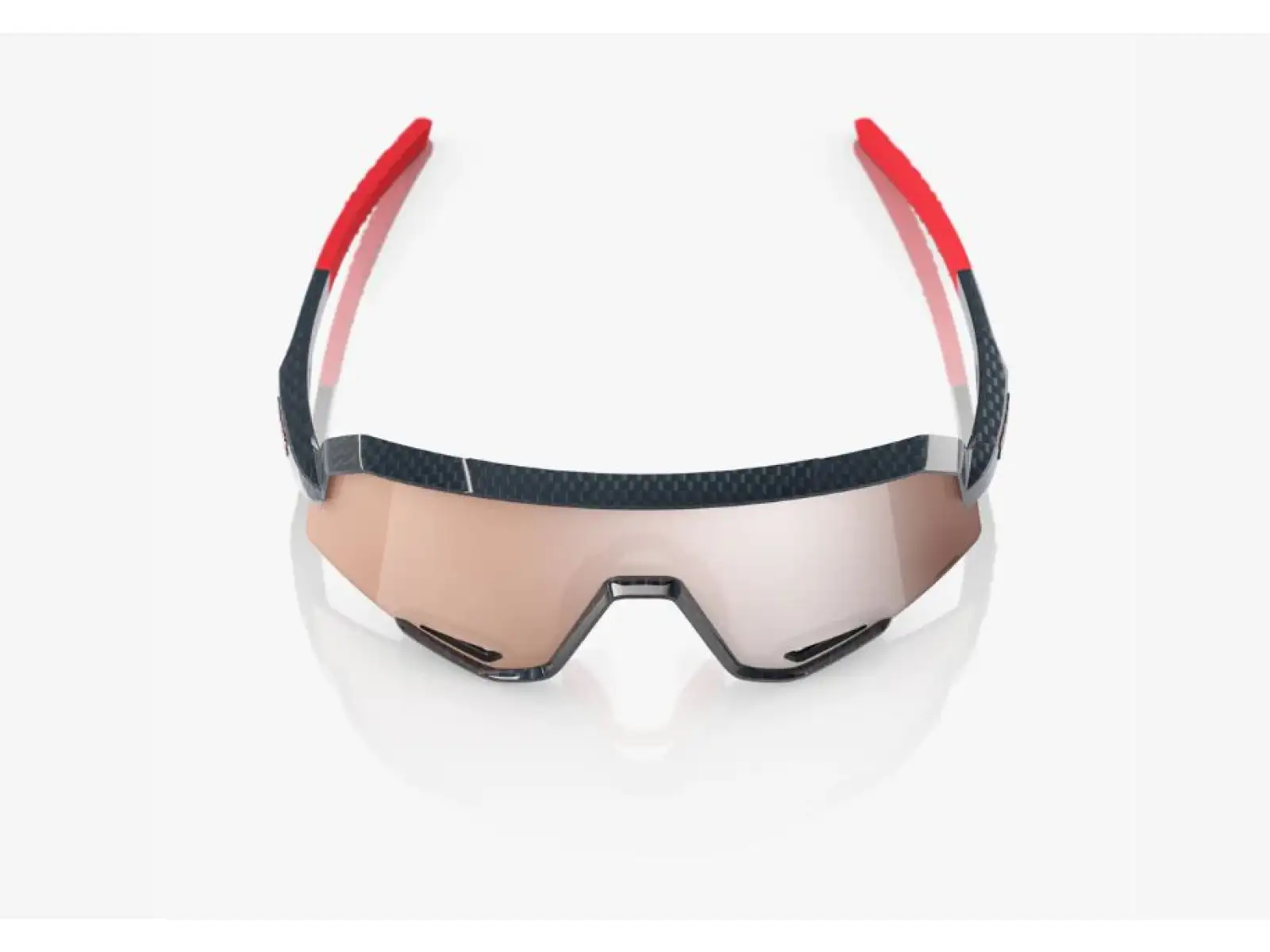 100% Slendale Brille Glanz Carbon Fiber/HiPER Crimson-Silber Linse