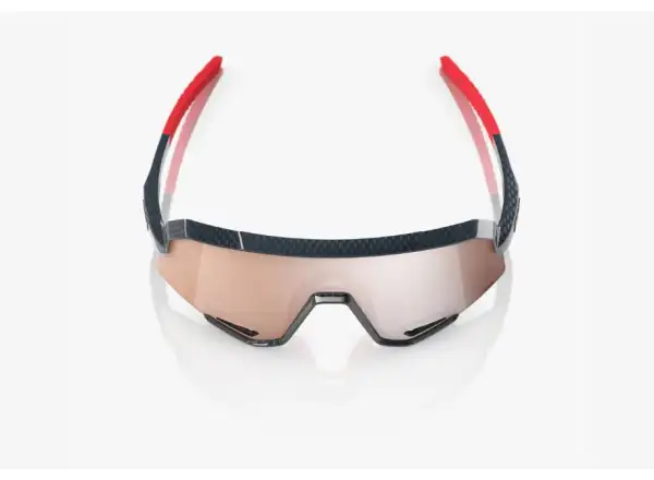 100% Slendale Brille Glanz Carbon Fiber/HiPER Crimson-Silber Linse
