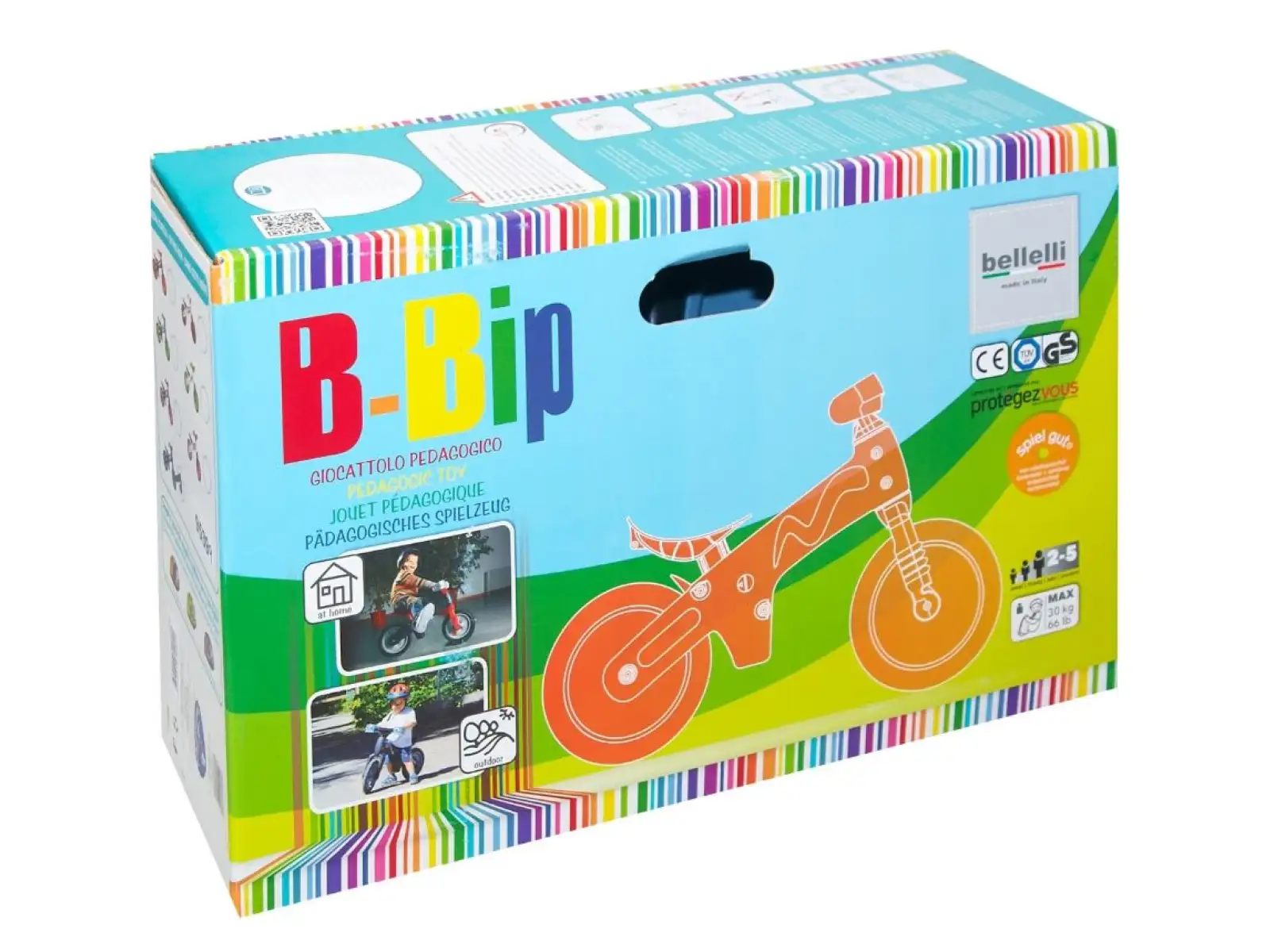 Bellelli Kinder Laufrad aus Kunststoff Weiß/Grün