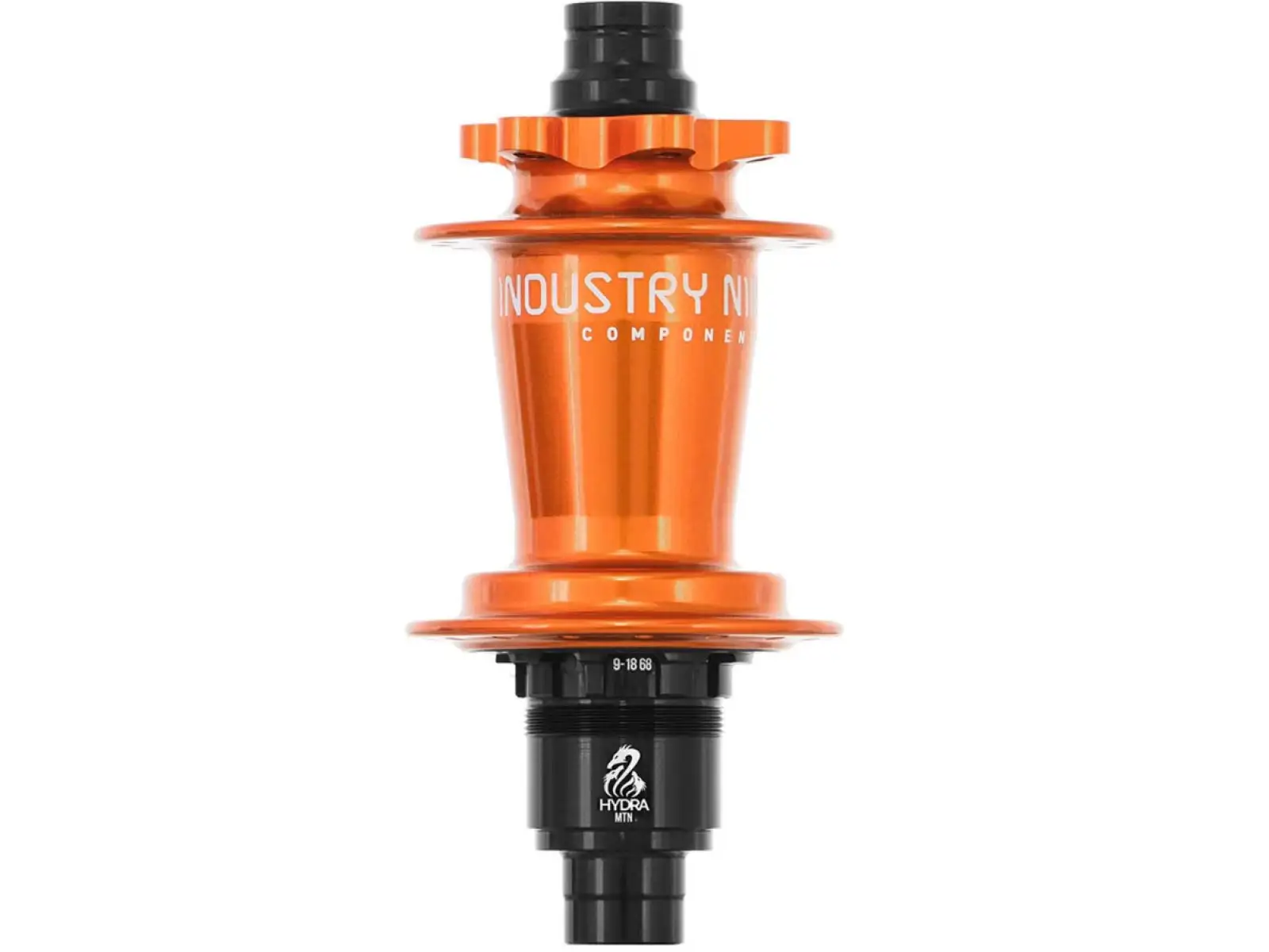 Industry Nine ISO 6B Hydra Classic Nicht-Boost 12x142 Hinterrad in Orange.