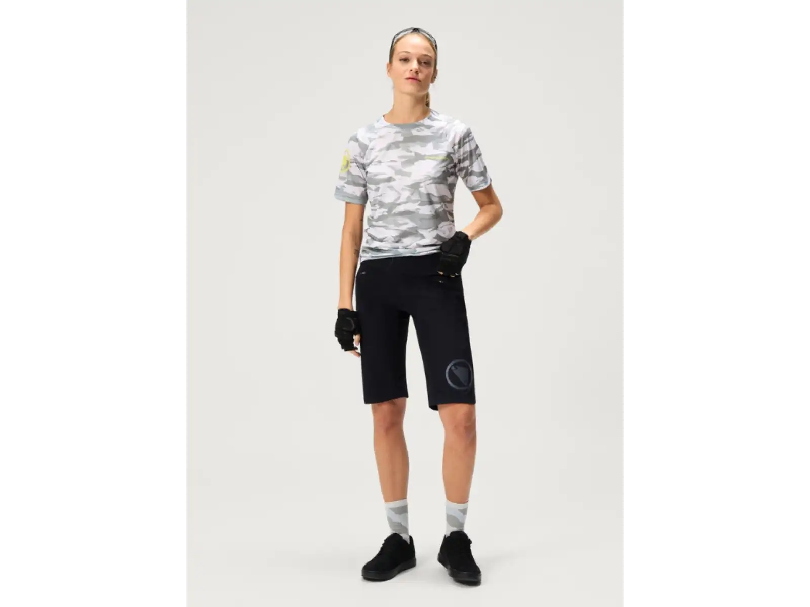Endura LTD Mountain Camo Damenhemd kurzarm Haar Grey