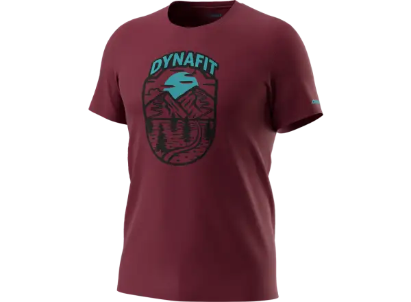 Dynafit Graphic Cotton Herren T-Shirt Kurzarm Bordeaux/Horizon