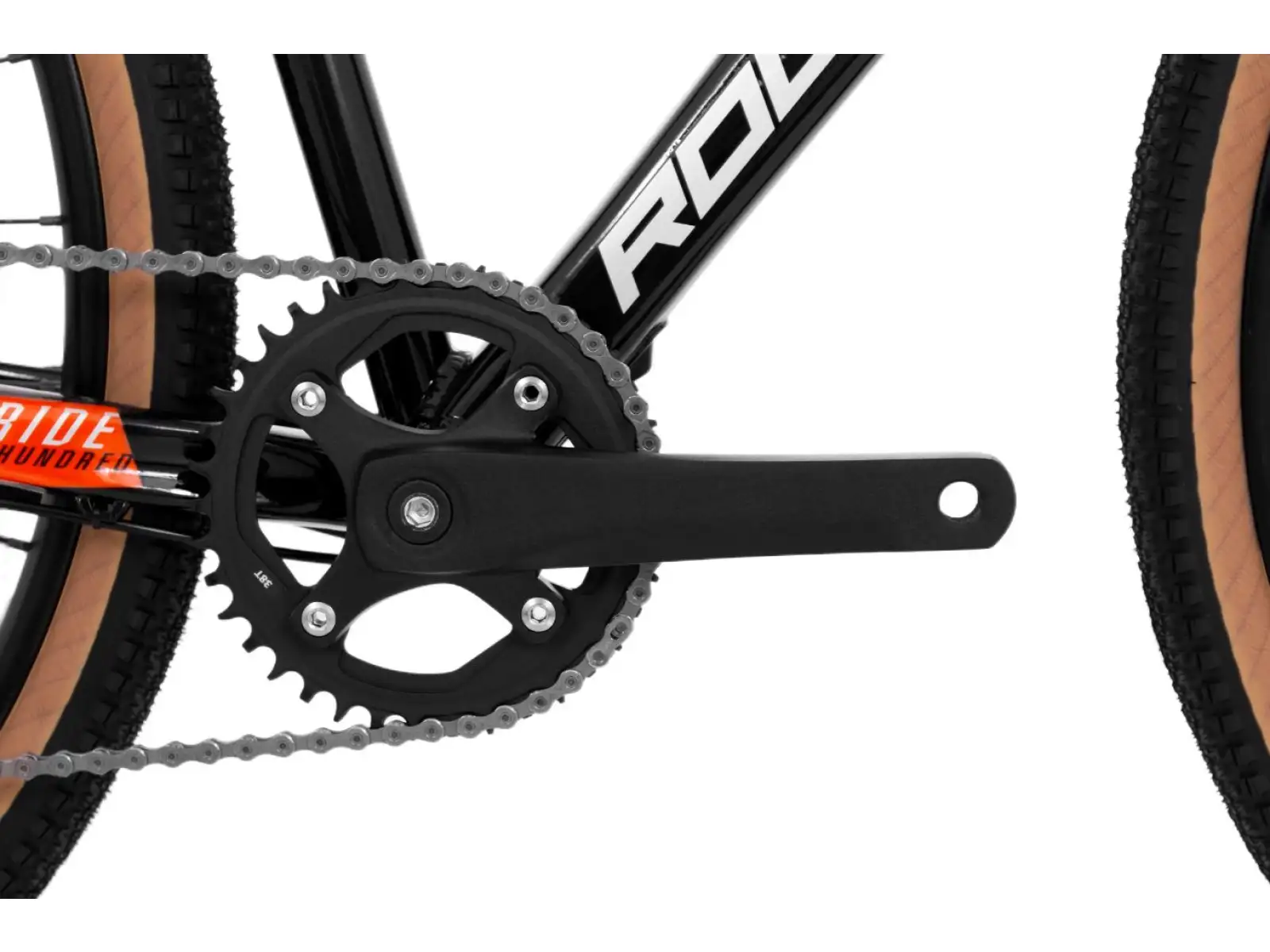 Rock Machine Gravelride 200 Schotterrad in Gloss Schwarz/Brick Orange/Silber.