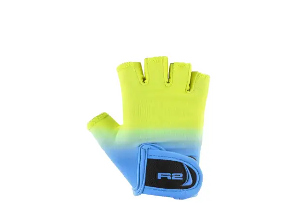 R2 Voska Kinder Fahrradhandschuhe neon gelb/blau