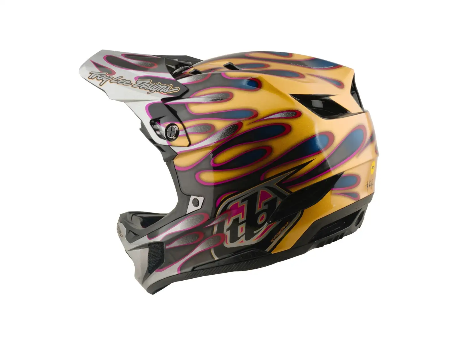 Troy Lee Designs D4 Carbon MIPS Helm Overspray Gold/Black