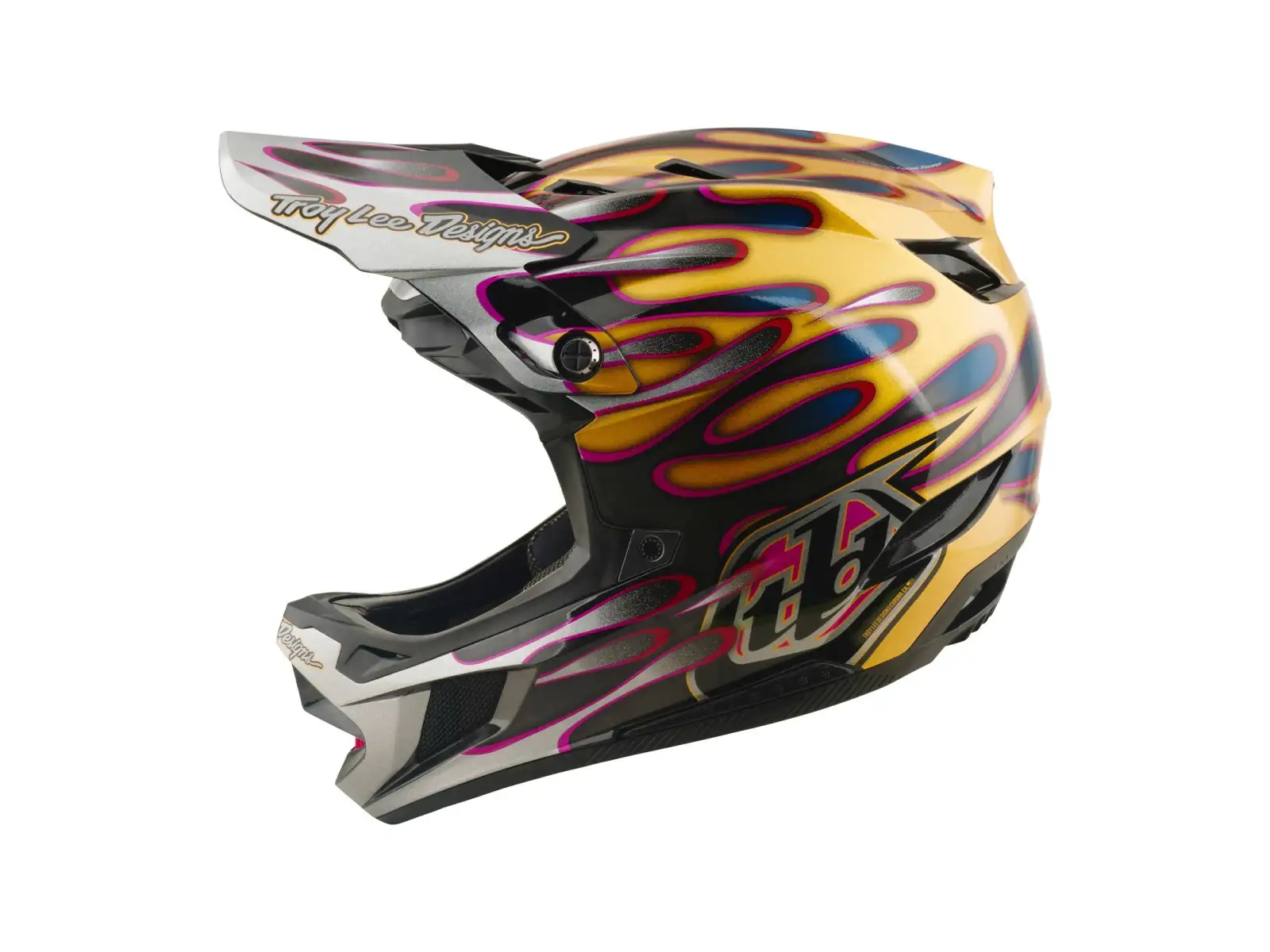 Troy Lee Designs D4 Carbon MIPS Helm Overspray Gold/Black