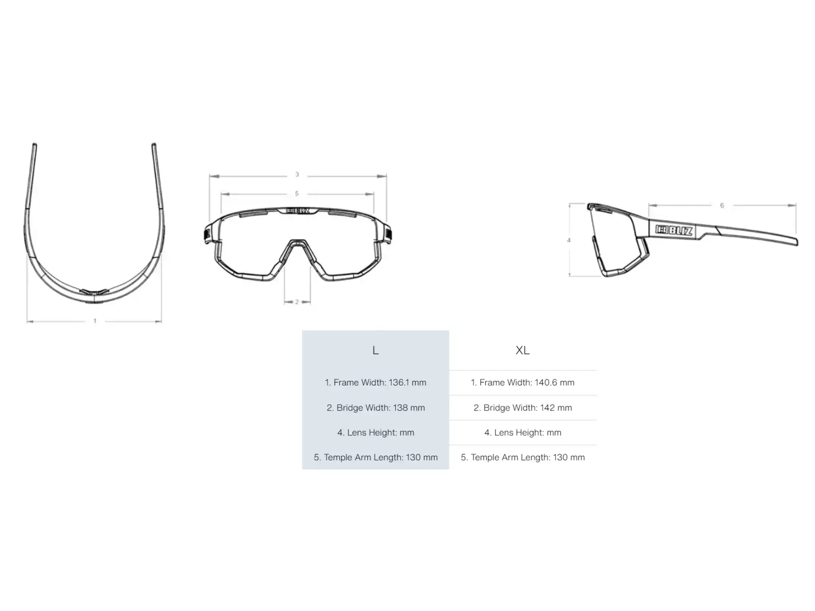 Bliz P001 Sonnenbrille – Weiß mit Grey Blue Multilayer