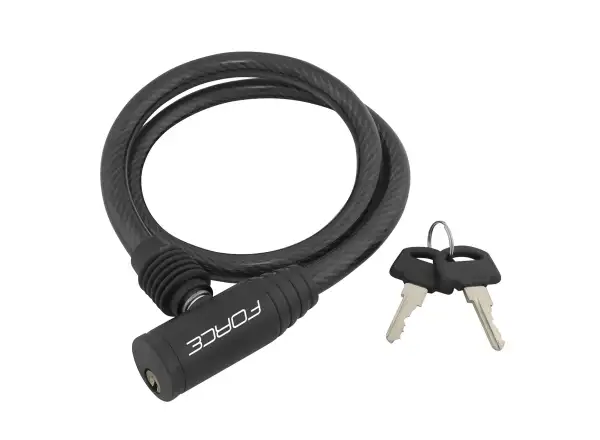 FORCE Schloss Spiralkabel 80cm/12mm Schwarz
