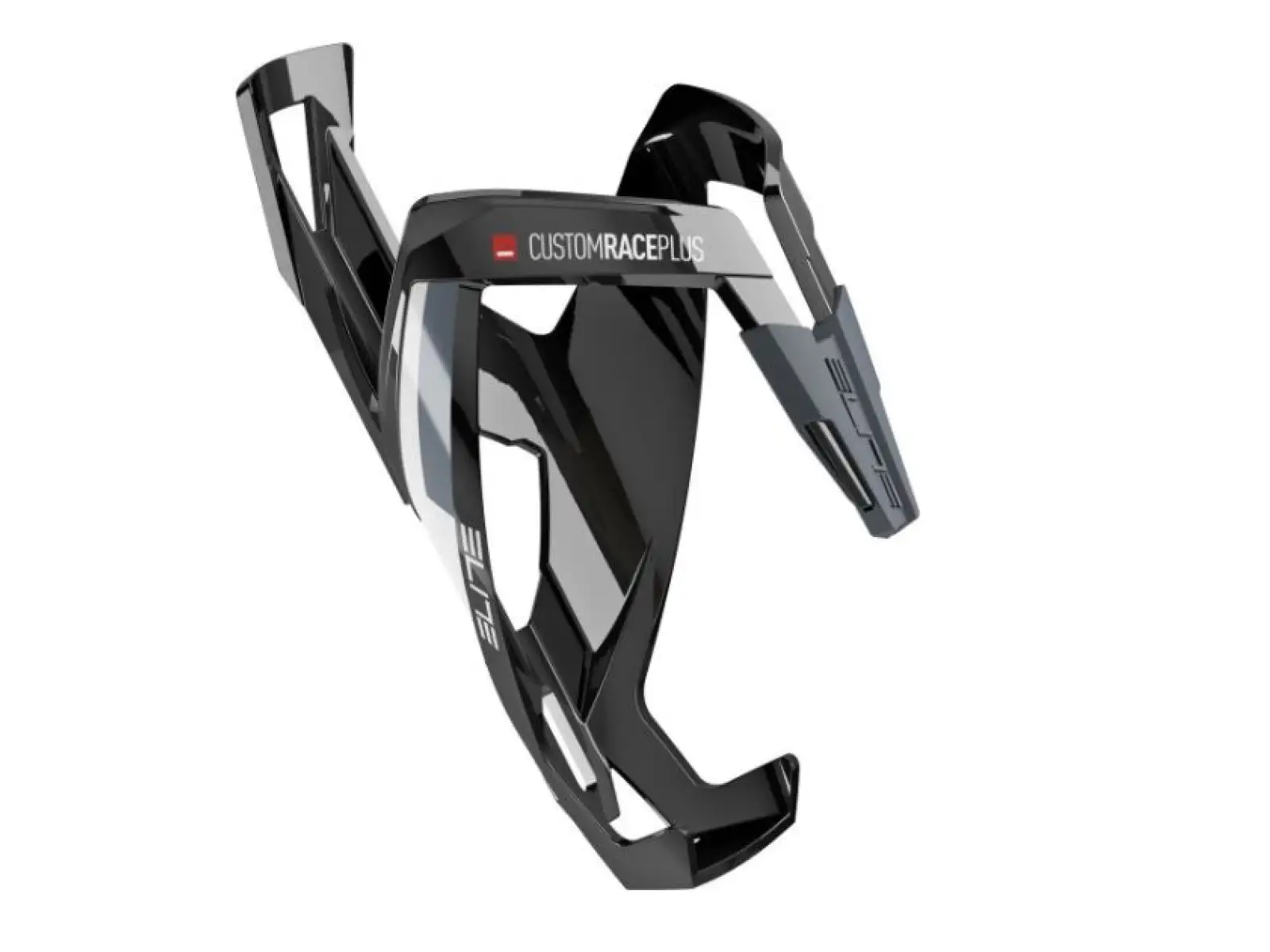 Elite Custom Race Plus Flaschenhalter glänzend schwarz/weiß