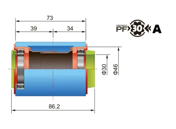 FSA Adapter für BB-30A/PF-30A Rahmen und FSA 386EVO Kurbeln.