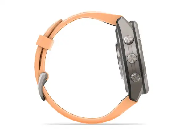 Garmin fenix 9 Pro – inReach 43 mm Smartwatch Titanium Shell pink/autumn orange Silikonarmband