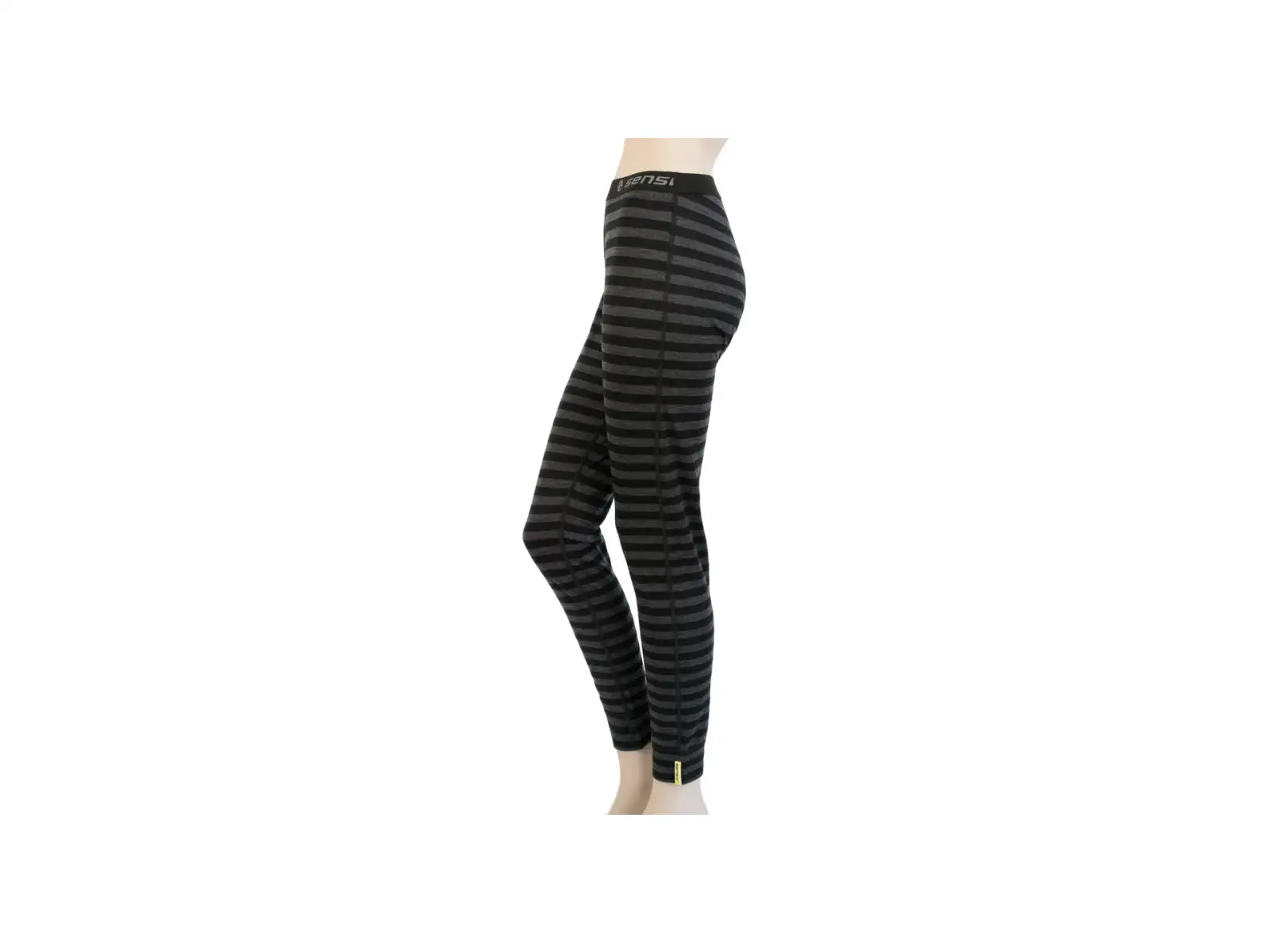 Sensor Merino Active Damen Leggings Schwarz/Grau Streifen