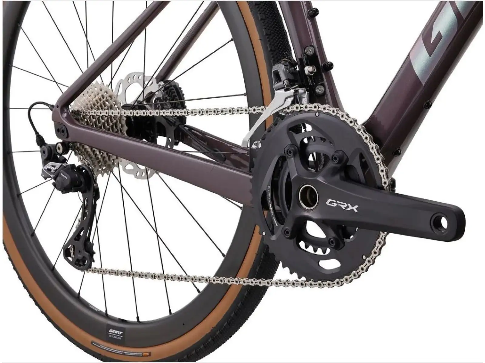 Giant Revolt Advanced 0 Gravel-Bike in Holzkohlen-Pflaume