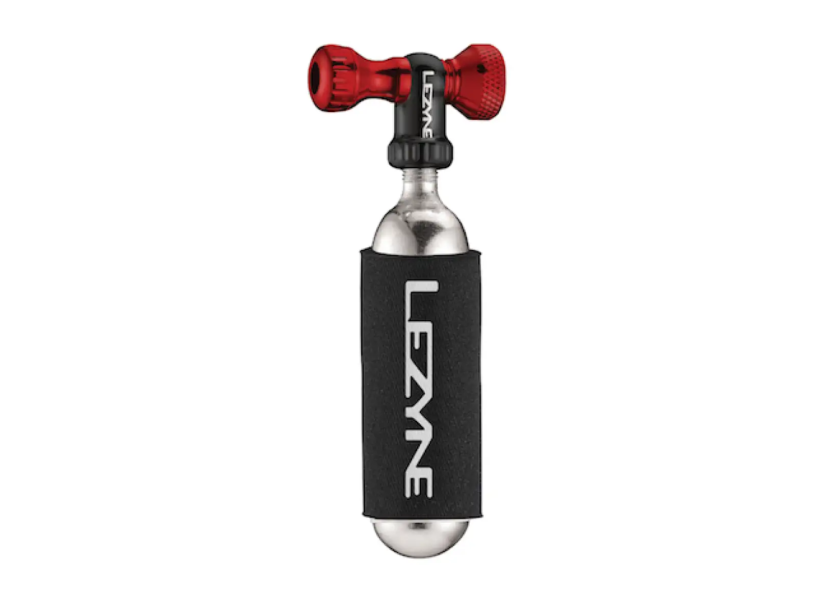 Lezyne Control Drive CNC CO2 Pumpe + Kartusche 16 g in Rot.