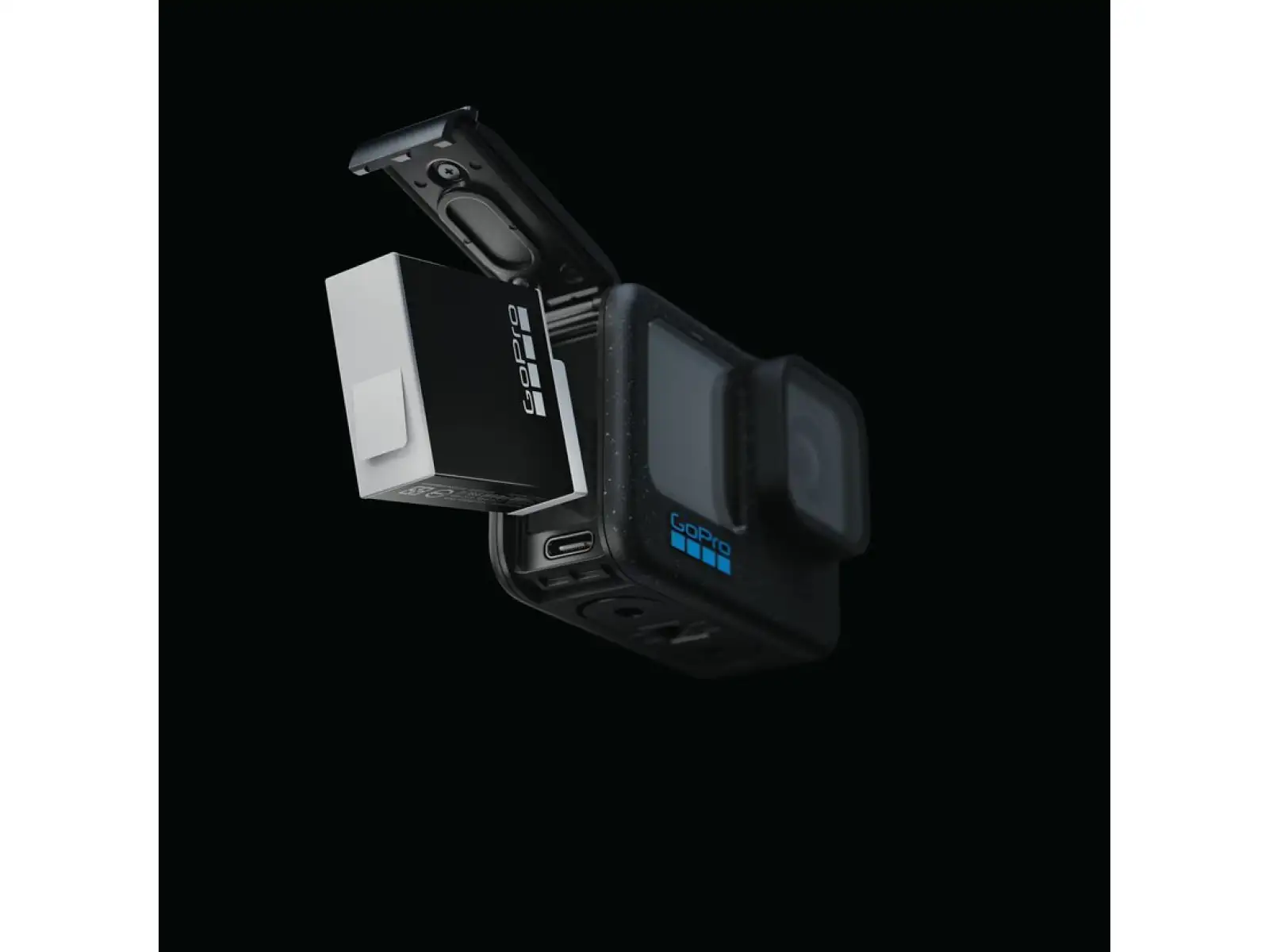 GoPro Enduro Akku zum Aufladen.