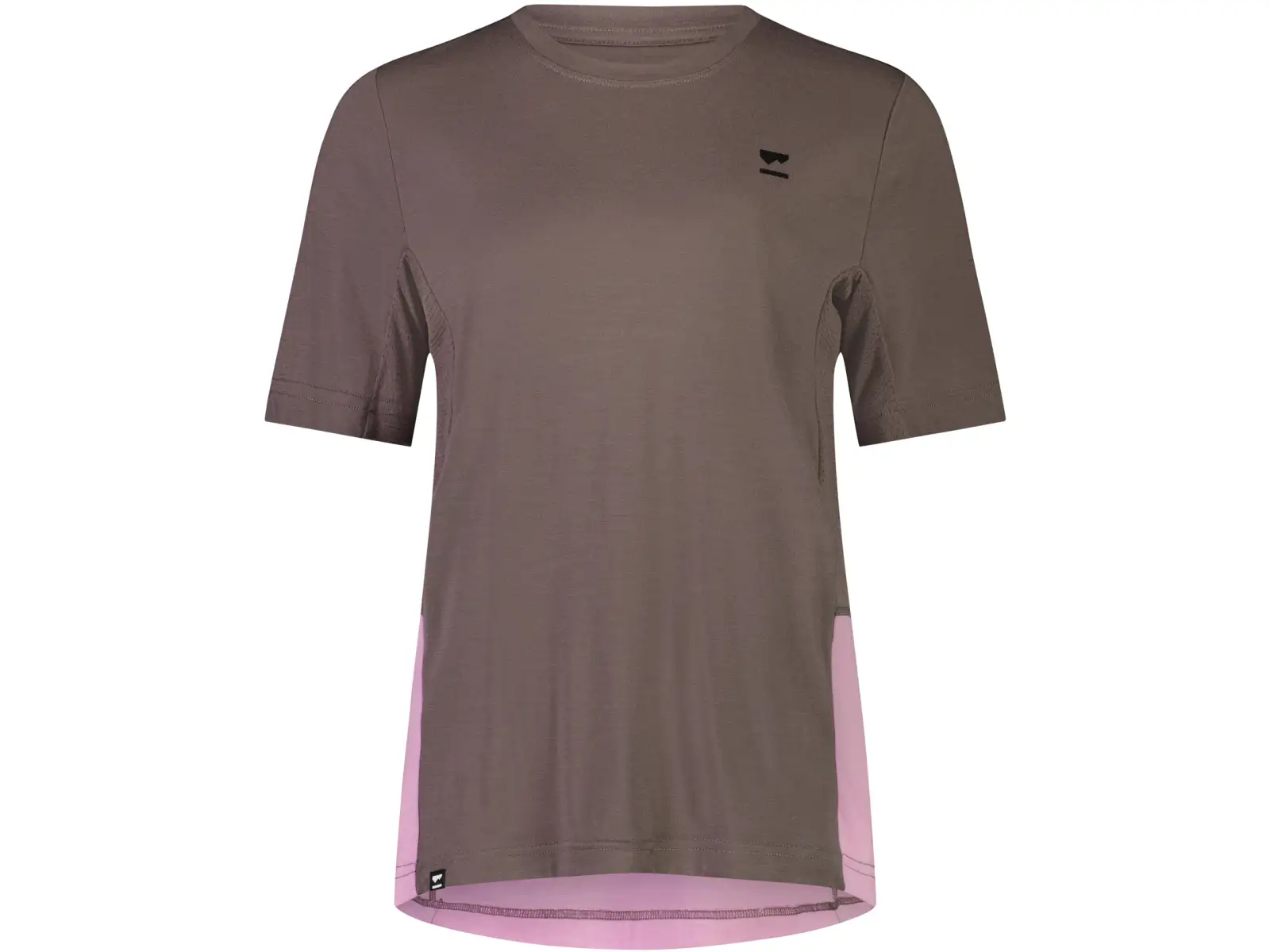 Mons Royale Tarn Merino Shift Damen T-Shirt mit kurzen Ärmeln Pop Pink/Iron