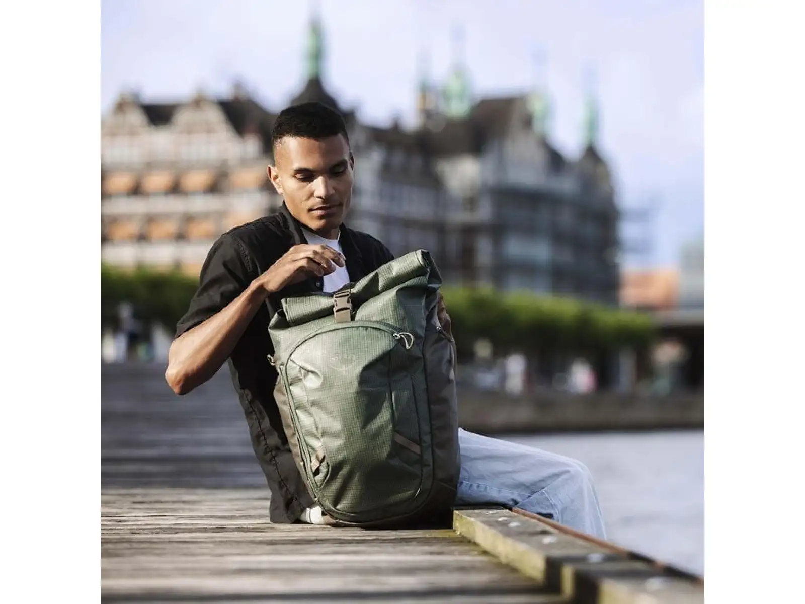 Auf Lager Neuheit Osprey Transporter Roll Top Rucksack Pine Leaf