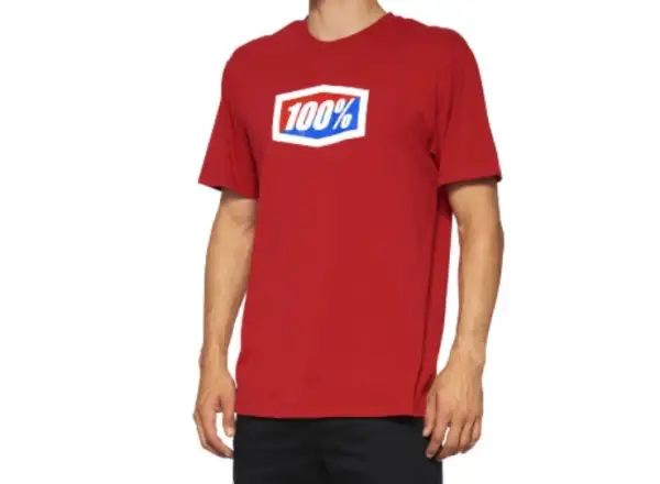 100% Offizielles Herren-T-Shirt mit kurzen Ärmeln in Rot.