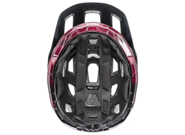 Uvex React MIPS MTB Helm Black/Ruby Red Matt