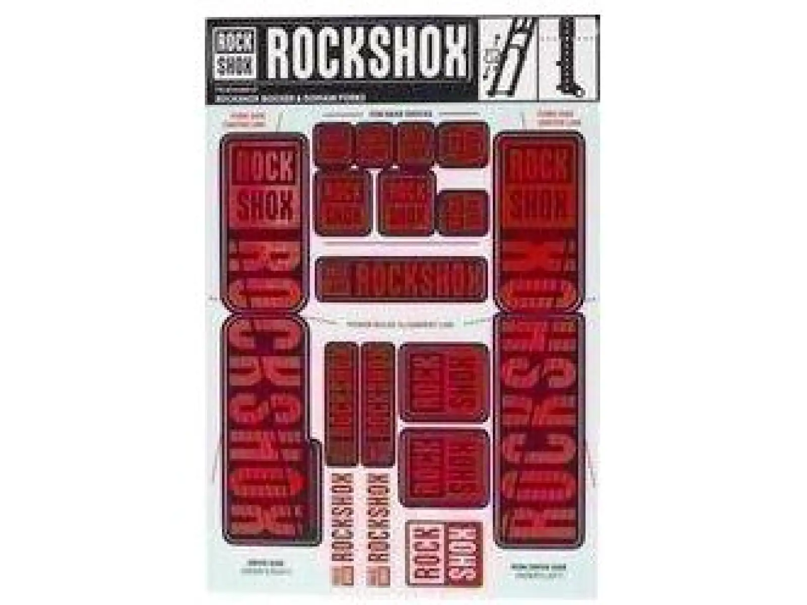 Rock Shox Decal Kit Oxy Red für BoXXer/Domain Dual Crown
