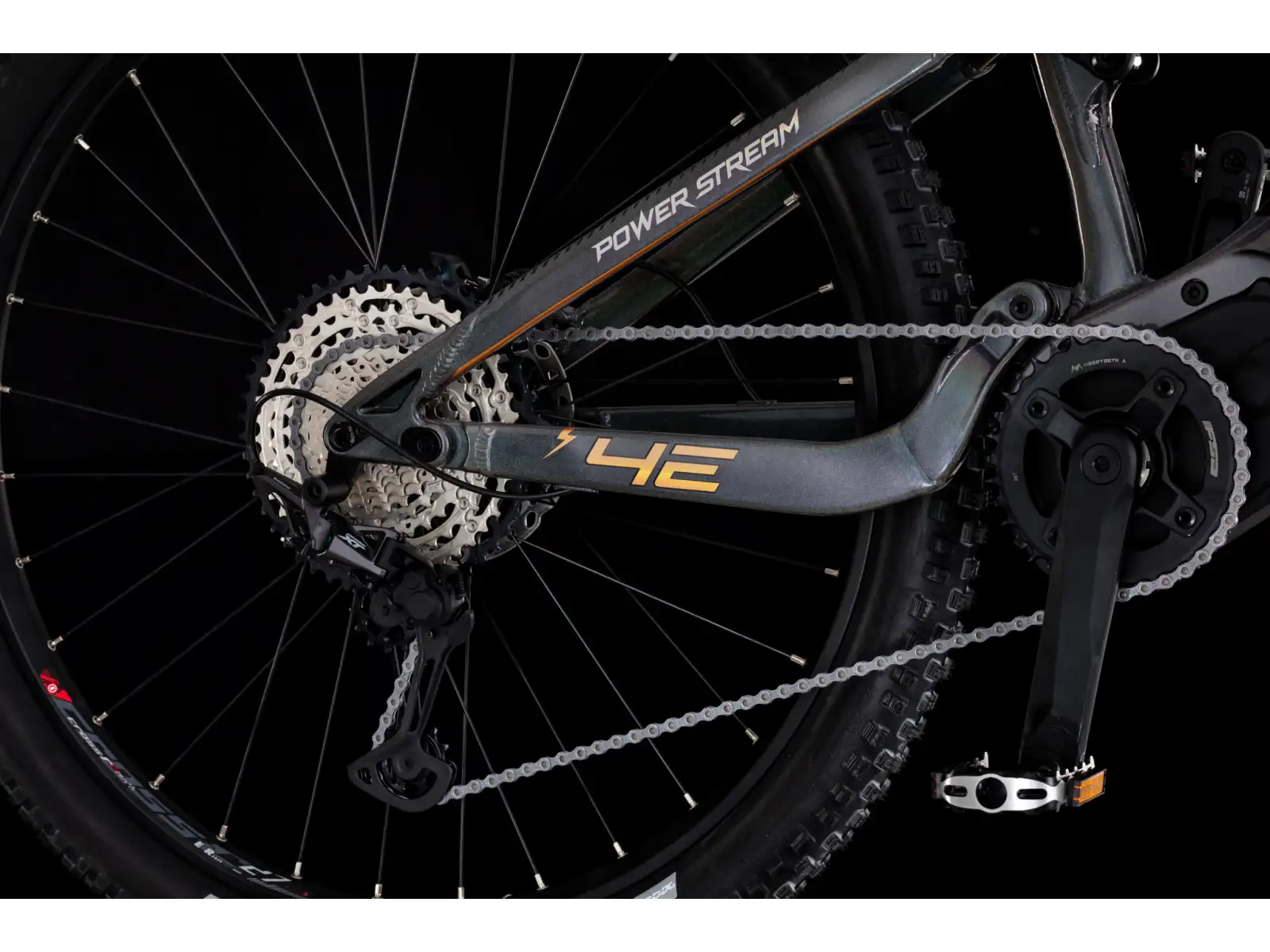 4ever Powerstream Pro Vollgefedertes E-Bike Chameleon/Bronze