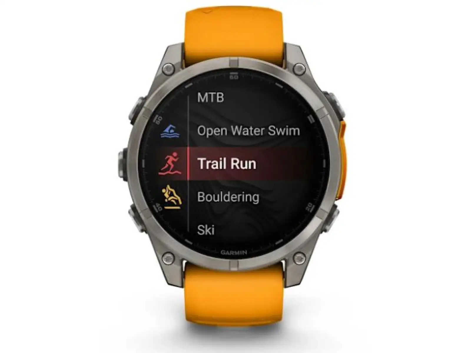 Garmin fenix 8 - 47 mm AMOLED Saphir Smartwatch Titanium Orange/Graphite